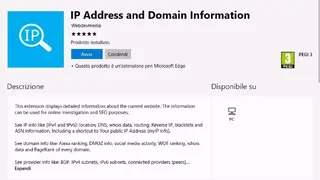 IP Address and Domain Information screenshot