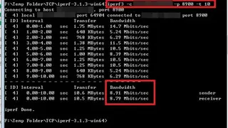iPerf screenshot