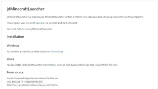 jdMinecraftLauncher screenshot