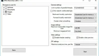 JPEG Recovery LAB screenshot