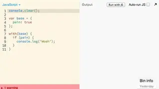 JSbin screenshot