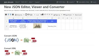 Json Xml to Excel Online Conversion screenshot