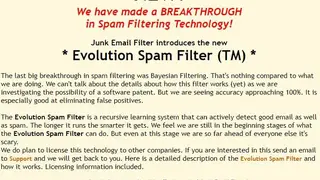 Junk Email Filter screenshot