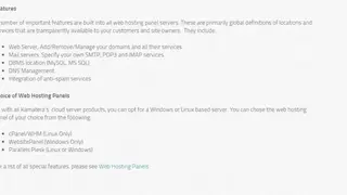 Kamatera Web Hosting Panels screenshot