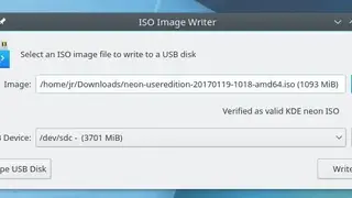 KDE ISO Image Writer screenshot