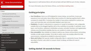 Keras screenshot