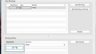 KeyBindingsEditor screenshot