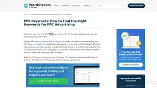 Keyword Management for PPC screenshot