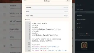 Kodiak JavaScript screenshot
