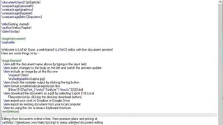 Latex to PDF screenshot