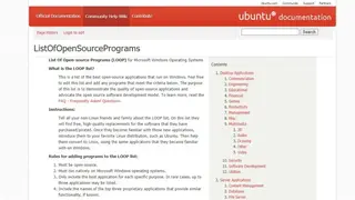 List Of Open-Source Programs – LOOP screenshot