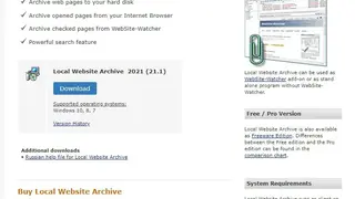 Local Website Archive screenshot