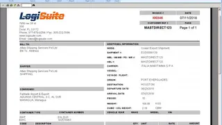 Logisuite Financials screenshot