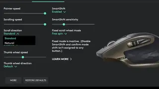 Logitech Options screenshot