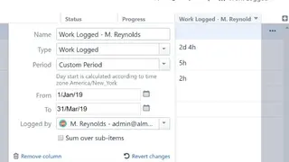Logwork screenshot