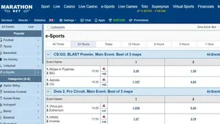 Marathonbet screenshot