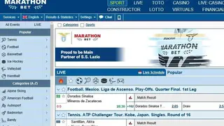 Marathonbet screenshot