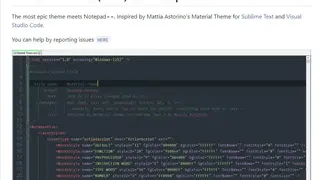 Material Theme for Notepad++ screenshot