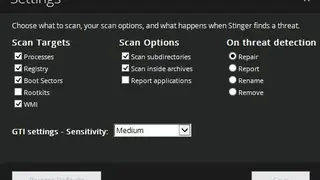 McAfee Stinger screenshot