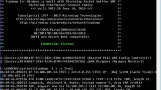 Microolap TCPDUMP screenshot
