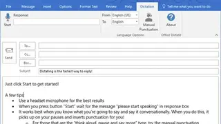 Microsoft Dictate screenshot