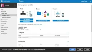 Microsoft HealthVault screenshot