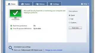 Microsoft Security Essentials screenshot