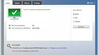 Microsoft Security Essentials screenshot