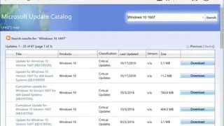 Microsoft Update Catalog screenshot
