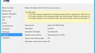 Microsoft Virtual Machine Converter screenshot