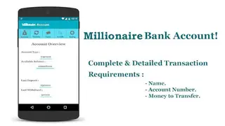 Millionaire Fake Bank Account screenshot