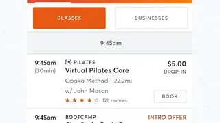 Mindbody screenshot