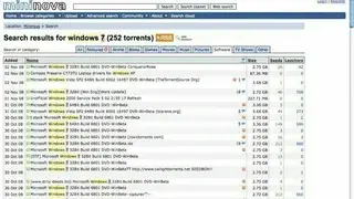 Mininova screenshot