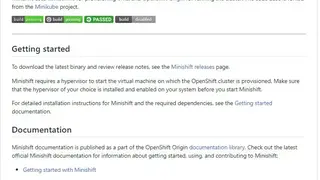 Minishift screenshot