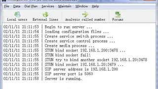 miniSIPServer screenshot