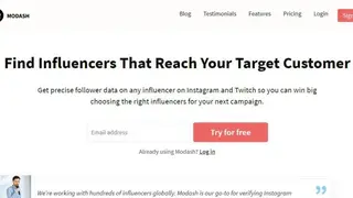 Modash Influencer Search screenshot