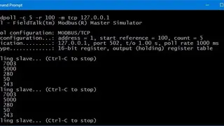 ModbusDriver Modpoll screenshot
