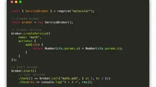 Moleculer Services screenshot