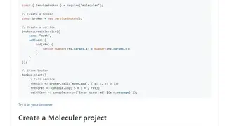 Moleculer Services screenshot