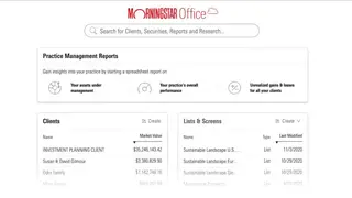 Morningstar Office screenshot