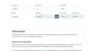 Mouse Sensitivity Converter screenshot