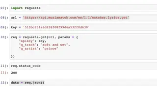 Musixmatch API screenshot