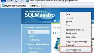 MySQL PHP Generator screenshot
