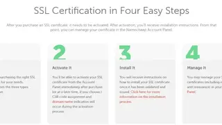 Namecheap SSL Certificates screenshot