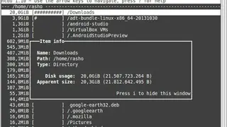Ncdu screenshot