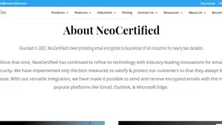 NeoCertified Secure Email screenshot