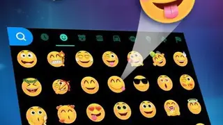 Neon Blue Keyboard Theme screenshot