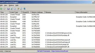 Nirsoft Simple Program Debugger screenshot
