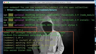 Nodemon screenshot