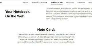 Notebook for Web screenshot